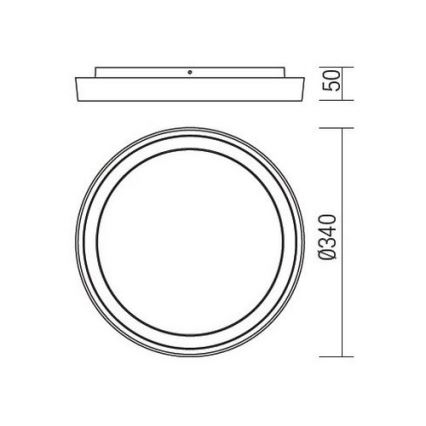 Redo 9184 - Zewnętrzna oprawa sufitowa LED BEZEL LED/30W/230V Ø 34 cm IP54 antracyt
