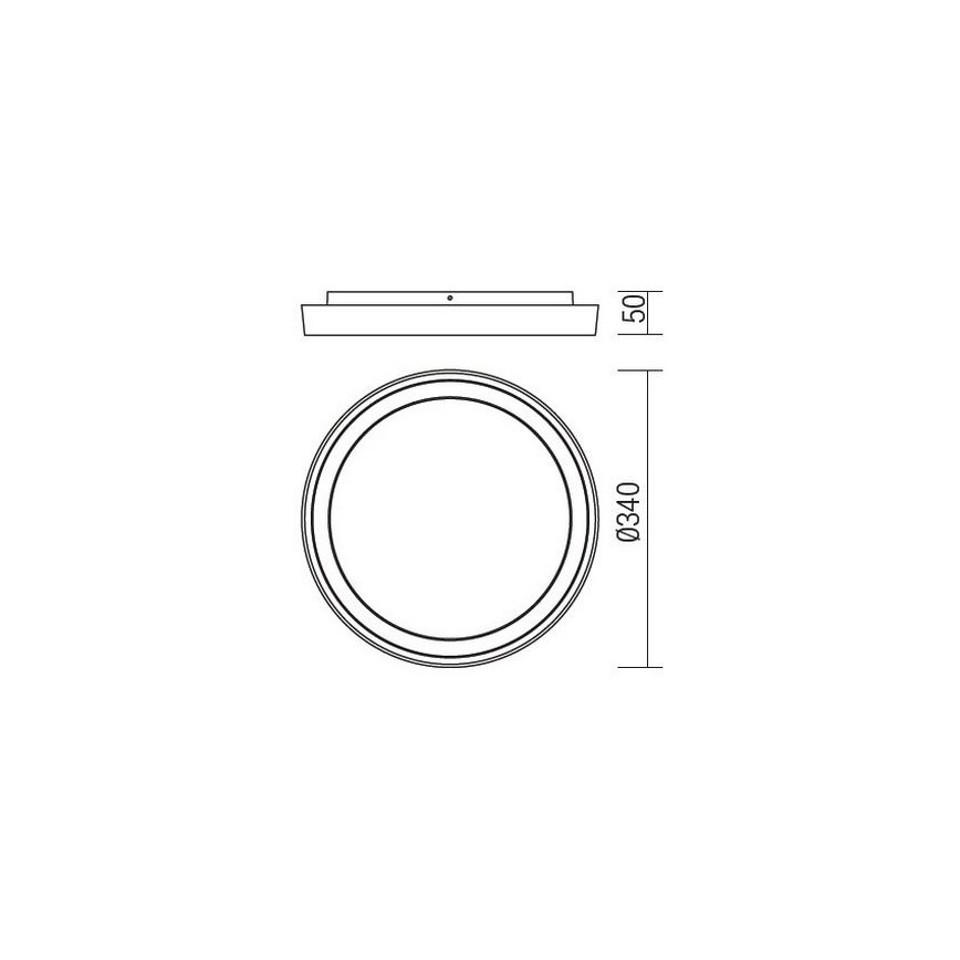 Redo 9184 - Zewnętrzna oprawa sufitowa LED BEZEL LED/30W/230V Ø 34 cm IP54 antracyt