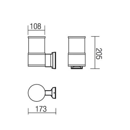 Redo 9326 - Kinkiet EXTER 1xE27/42W/230V IP54