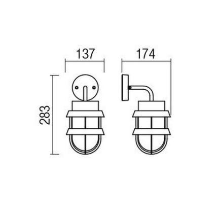 Redo 9498 - Kinkiet zewnętrzny CLAUT 1xE27/42W/230V IP44 antracyt