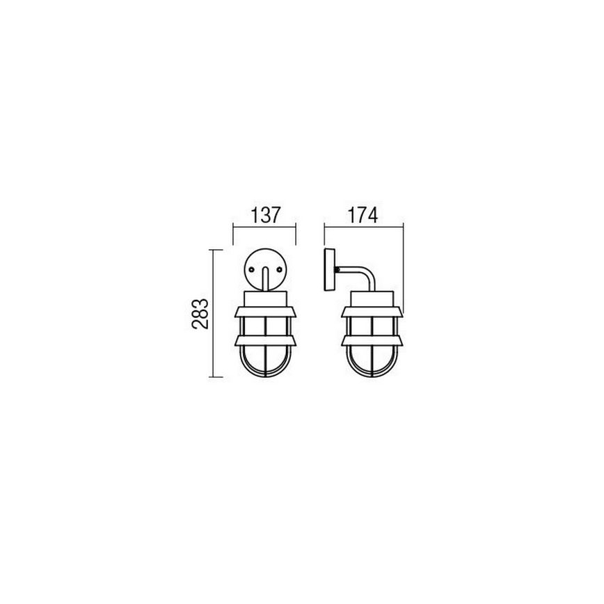 Redo 9498 - Kinkiet zewnętrzny CLAUT 1xE27/42W/230V IP44 antracyt