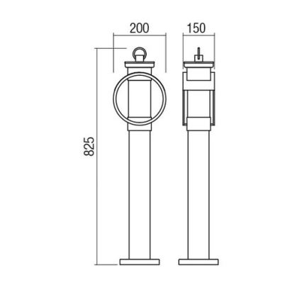 Redo 9573 - Lampa zewnętrzna COMPASS 1xE27/42W/230V IP33