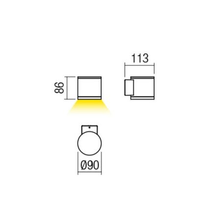Redo 9596 - zewnętrzny kinkiet LED ETA LED/6W/230V 3000K IP54 brązowy