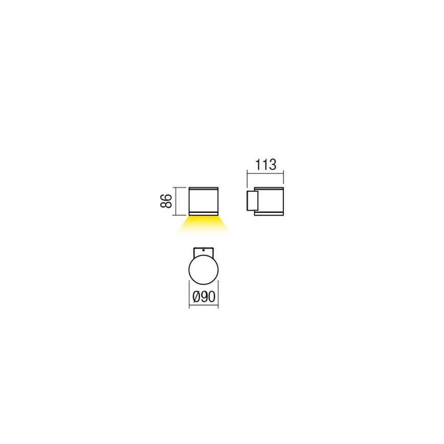 Redo 9596 - zewnętrzny kinkiet LED ETA LED/6W/230V 3000K IP54 brązowy