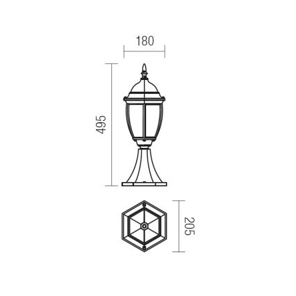 Redo 9606 - Lampa zewnętrzna SEVILLA 1xE27/42W/230V IP44 złota/patyna
