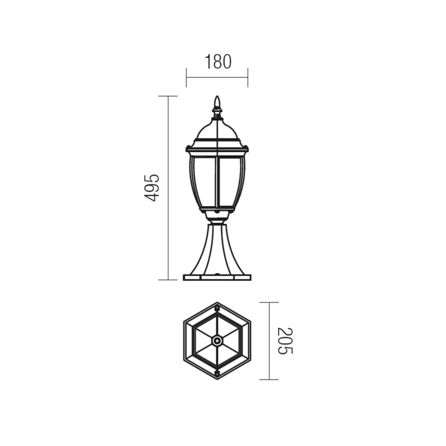 Redo 9606 - Lampa zewnętrzna SEVILLA 1xE27/42W/230V IP44 złota/patyna