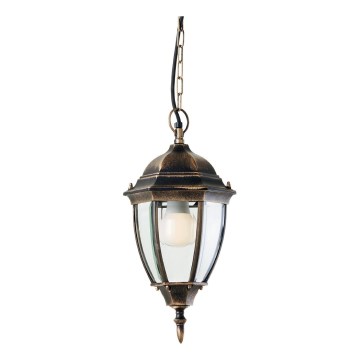 Redo 9607 - Lampa wisząca zewnętrzna na łańcuchu SEVILLA 1xE27/42W/230V IP44 złota/patyna