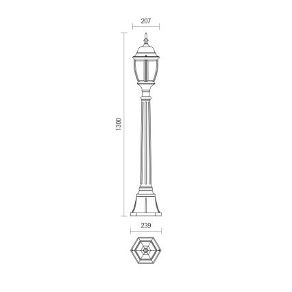 Redo 9608 - Lampa zewnętrzna SEVILLA 1xE27/42W/230V IP44 zlota/patyna