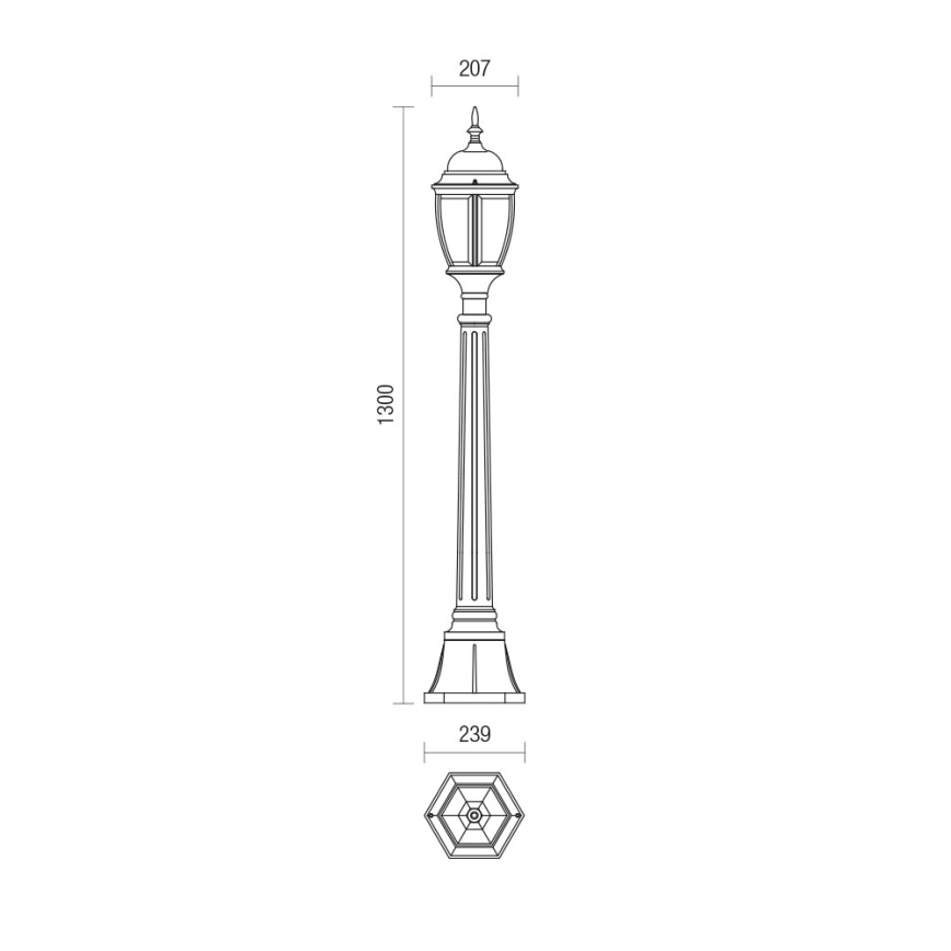 Redo 9608 - Lampa zewnętrzna SEVILLA 1xE27/42W/230V IP44 zlota/patyna