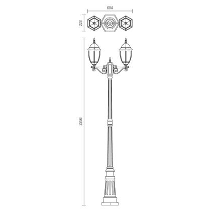 Redo 9609 - Lampa zewnętrzna SEVILLA 2xE27/42W/230V IP44 złota/patyna