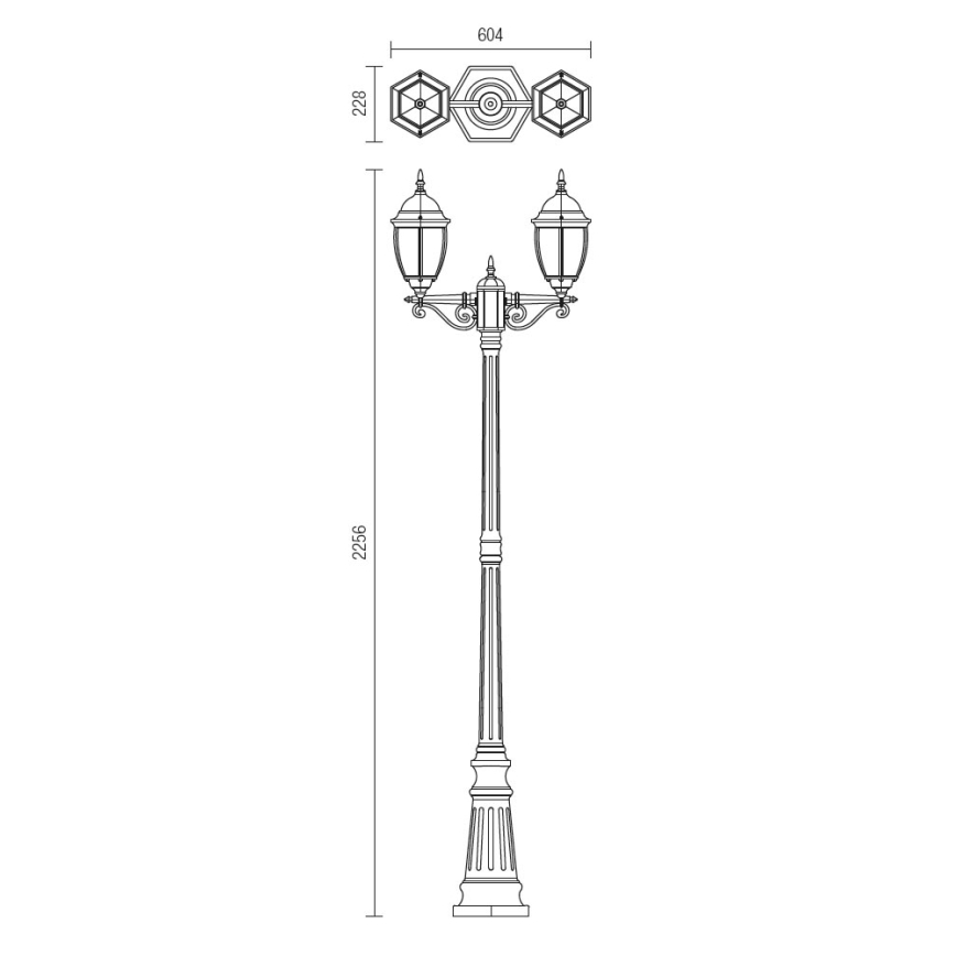 Redo 9609 - Lampa zewnętrzna SEVILLA 2xE27/42W/230V IP44 złota/patyna