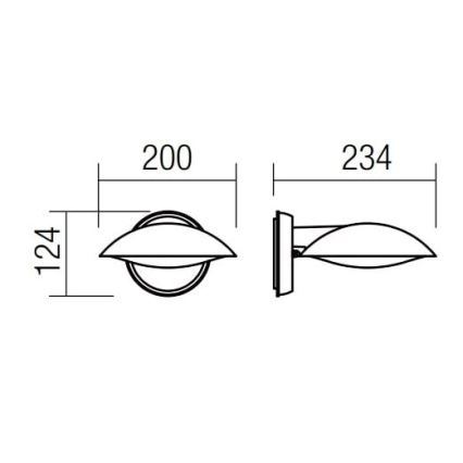 Redo 9617 - LED Kinkiet zewnętrzny CAPP LED/12W/230V IP54 antracyt