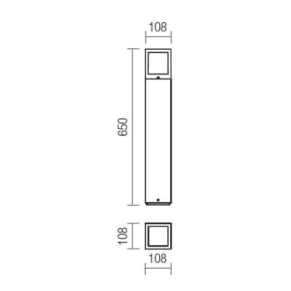 Redo 9644 - Lampa zewnętrzna BRICK 1xE27/23W/230V IP54