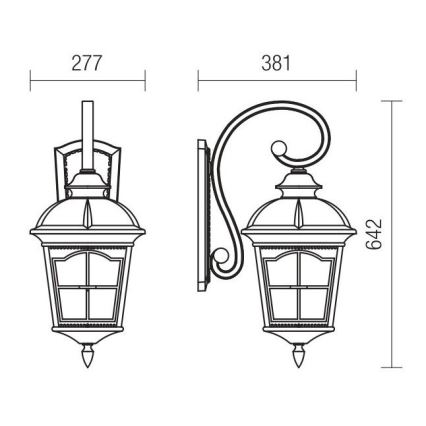 Redo 9648 - Zewnętrzna lampa ścienna YORK 1xE27/70W/230V IP44 brązowa