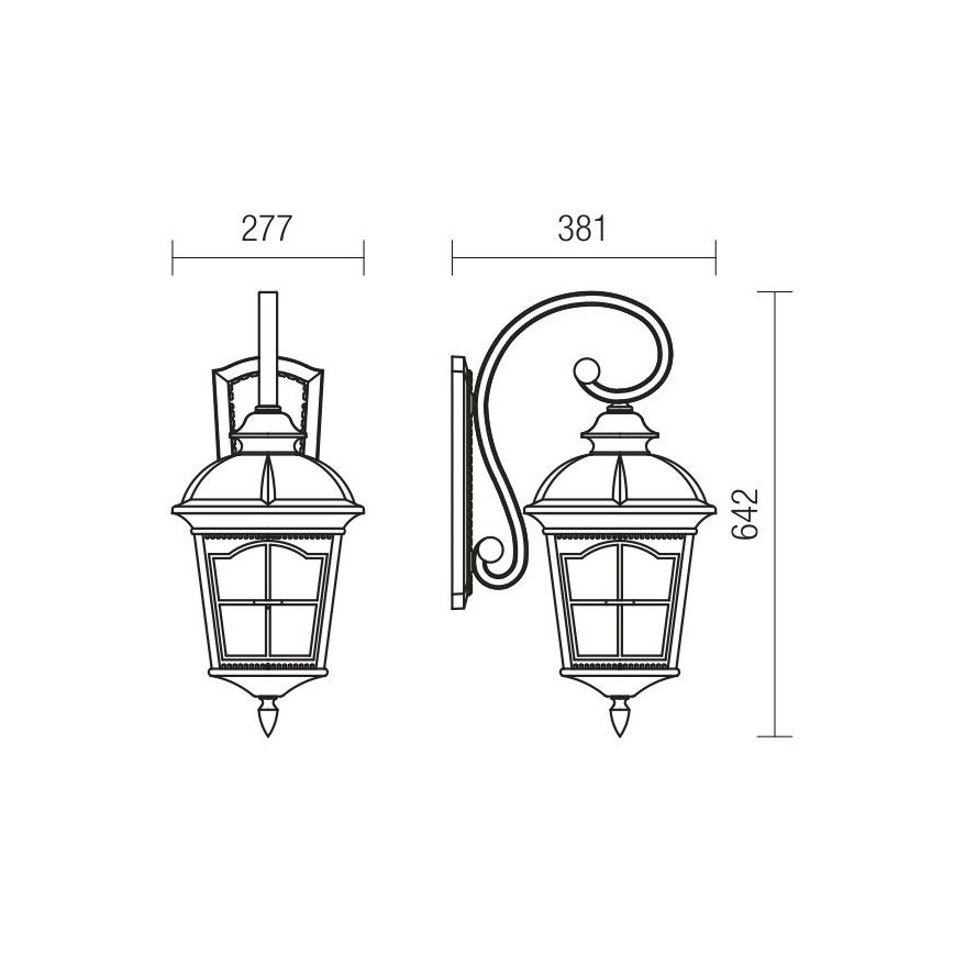 Redo 9648 - Zewnętrzna lampa ścienna YORK 1xE27/70W/230V IP44 brązowa
