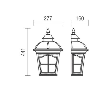 Redo 9651 - Kinkiet zewnętrzny YORK 1xE27/70W/230V IP44