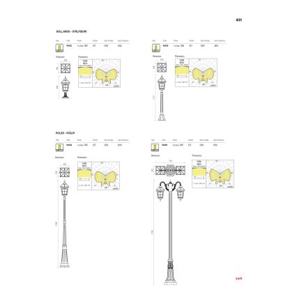 Redo 9652 - Lampa zewnętrzna YORK 1xE27/70W/230V IP44 brązowa