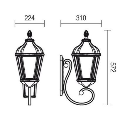 Redo 9656 - Zewnętrzna lampa ścienna ESSEN 1xE27/70W/230V brązowa/patyna