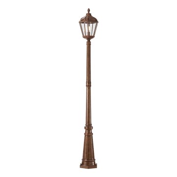 Redo 9662 - Lampa zewnętrzna ESSEN 1xE27/70W/230V 221,5 cm IP44 brązowa/patyna