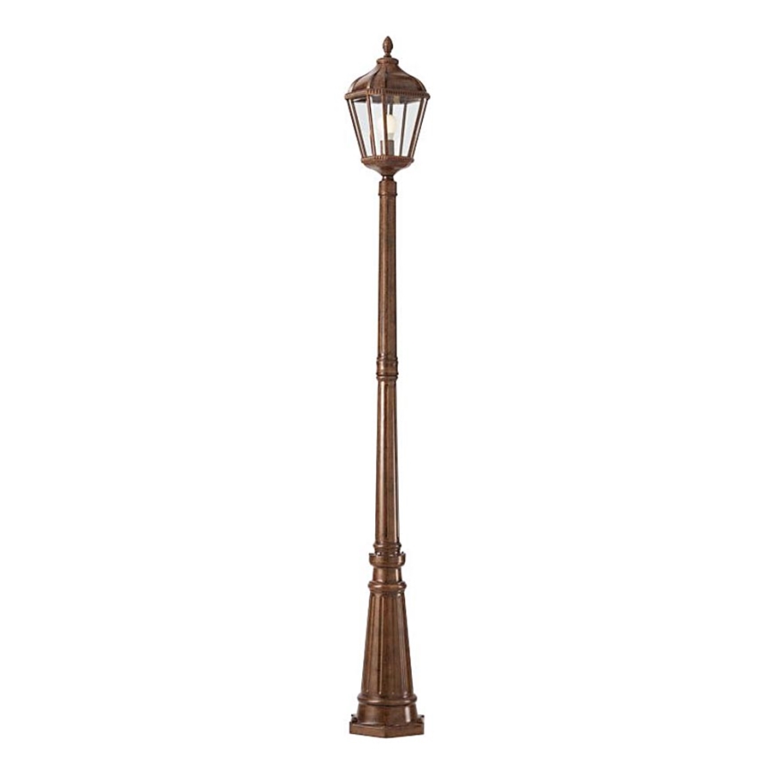 Redo 9662 - Lampa zewnętrzna ESSEN 1xE27/70W/230V 221,5 cm IP44 brązowa/patyna