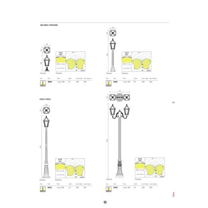 Redo 9662 - Lampa zewnętrzna ESSEN 1xE27/70W/230V 221,5 cm IP44 brązowa/patyna
