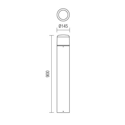 Redo 9682 - Lampa zewnętrzna LED CYCLO/9W/230V 2900-3100K 90 cm IP54 antracyt