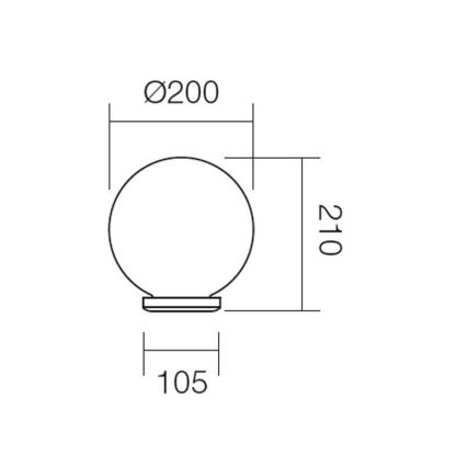 Redo 9760 - Zamienny klosz do zewnętrznej oprawy SFERA pr. 20 cm IP44 brązowy