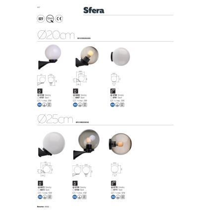 Redo 9761 - Zamienny klosz do zewnętrznej lampy SFERA pr. 20 cm IP44 biały
