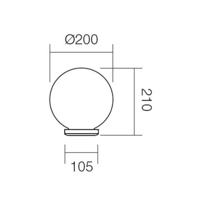 Redo 9761 - Zamienny klosz do zewnętrznej lampy SFERA pr. 20 cm IP44 biały