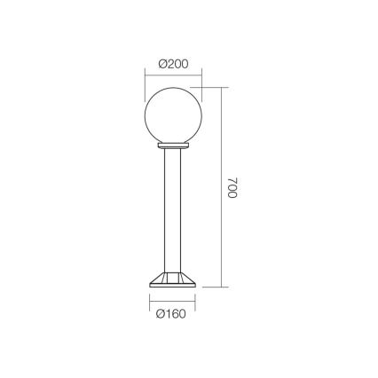 Redo 9768 - Lampa zewnętrzna SFERA 1xE27/28W/230V IP44