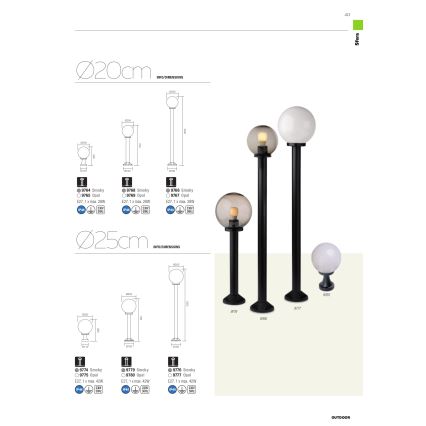 Redo 9769 - Lampa zewnętrzna SFERA 1xE27/28W/230V IP44