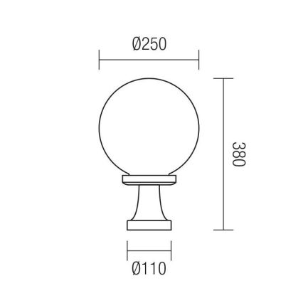 Redo 9774 - Lampa zewnętrzna SFERA 1xE27/42W/230V IP44 25x38 cm brązowy