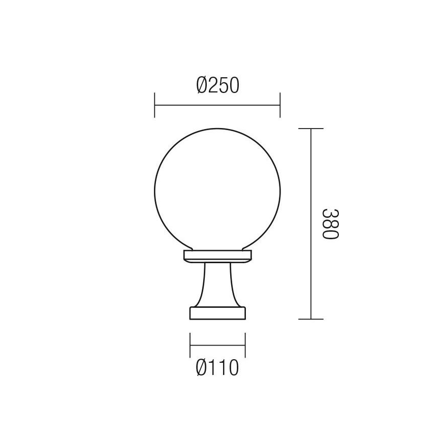 Redo 9774 - Lampa zewnętrzna SFERA 1xE27/42W/230V IP44 25x38 cm brązowy