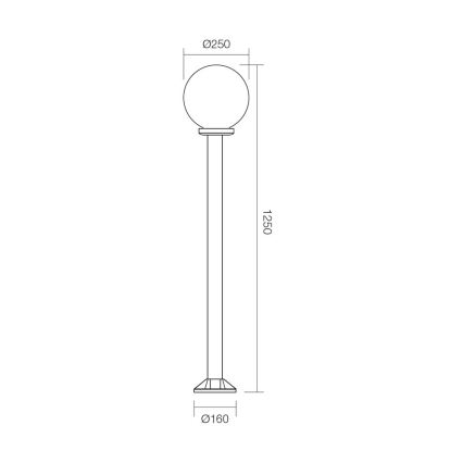 Redo 9776 - Lampa zewnętrzna SFERA 1xE27/42W/230V IP44 25x125 cm brązowy