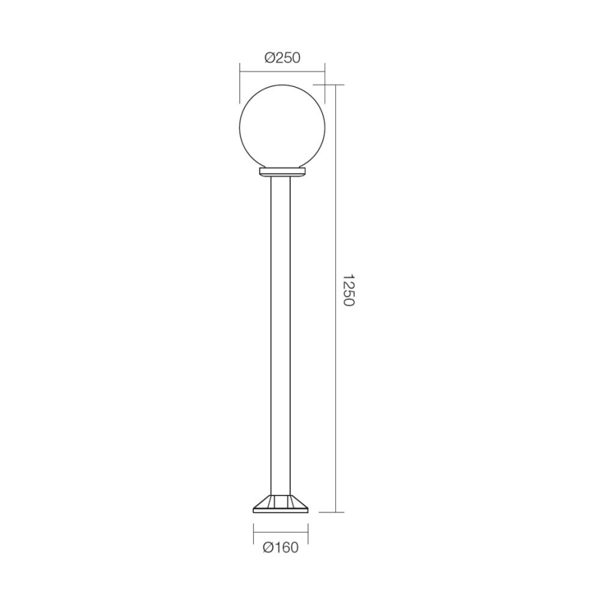 Redo 9776 - Lampa zewnętrzna SFERA 1xE27/42W/230V IP44 25x125 cm brązowy
