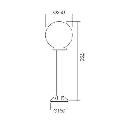 Redo 9779 - Lampa zewnętrzna SFERA 1xE27/42W/230V IP44 25x75 cm brązowa