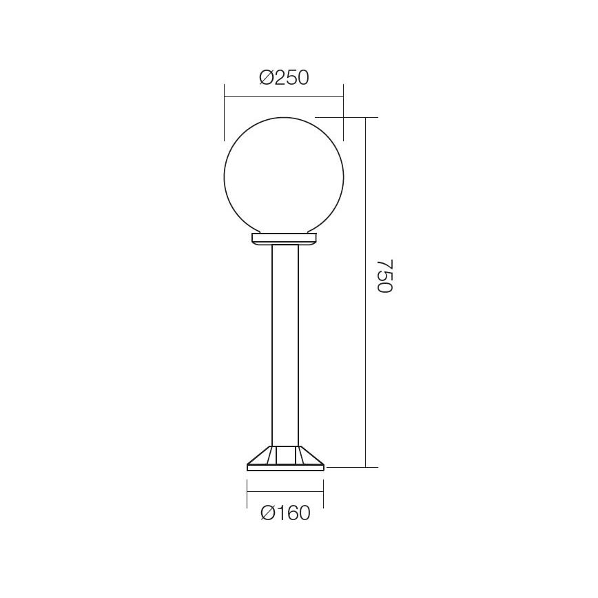 Redo 9779 - Lampa zewnętrzna SFERA 1xE27/42W/230V IP44 25x75 cm brązowy