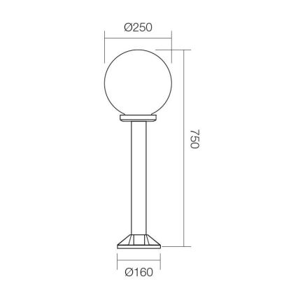 Redo 9780 - Lampa zewnętrzna SFERA 1xE27/42W/230V IP44 25x75 cm białe