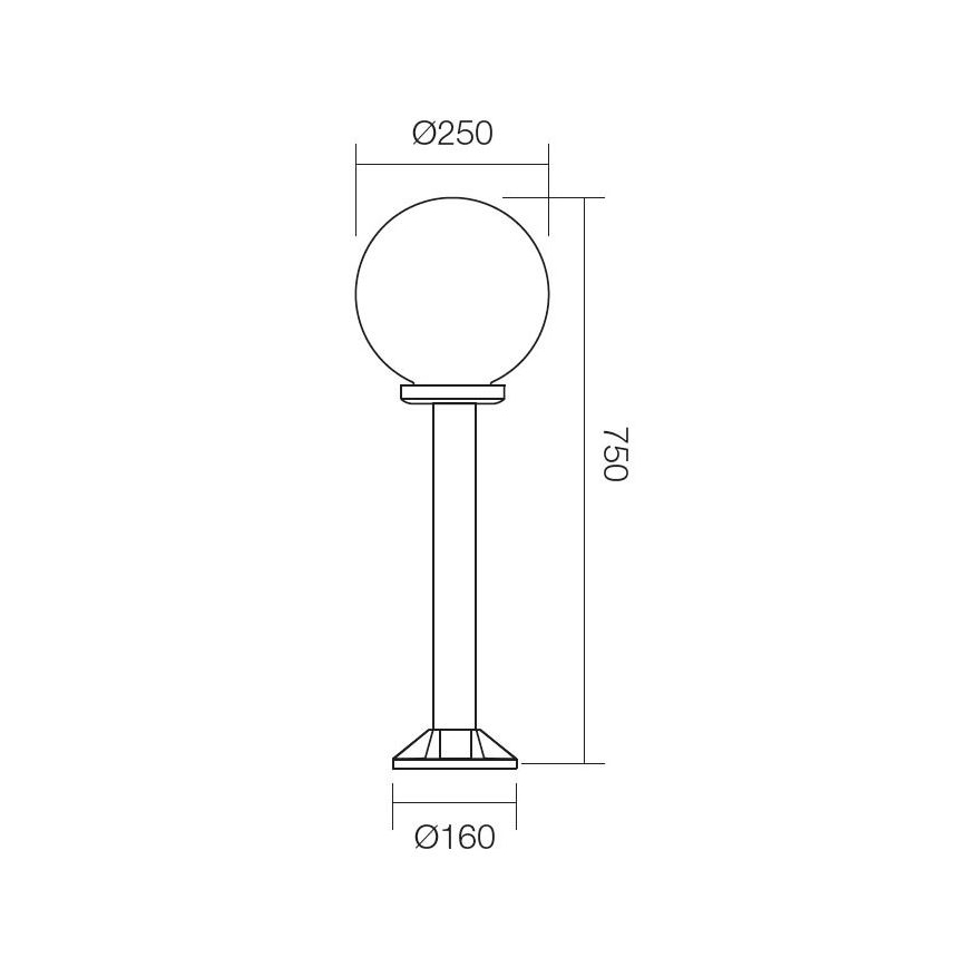 Redo 9780 - Lampa zewnętrzna SFERA 1xE27/42W/230V IP44 25x75 cm białe