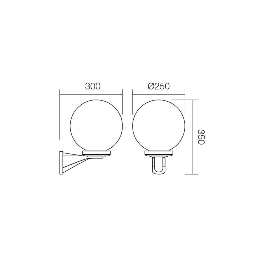 Redo 9789 - Kinkiet zewnętrzny SFERA 1xE27/42W/230V IP44 białe