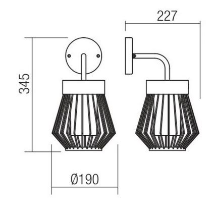 Redo 9843 - Kinkiet zewnętrzny TITTI 1xE27/42W/230V IP44 antracyt