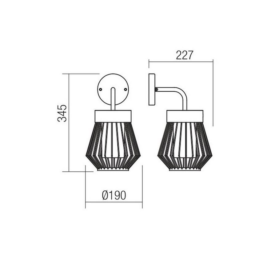 Redo 9843 - Kinkiet zewnętrzny TITTI 1xE27/42W/230V IP44 antracyt