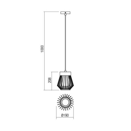 Redo 9846 - Zewnętrzna lampa wisząca TITTI 1xE27/42W/230V IP44 brązowa