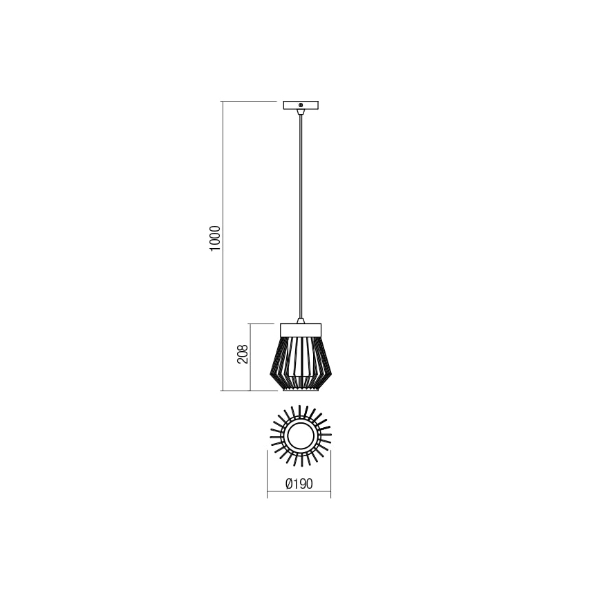 Redo 9846 - Zewnętrzna lampa wisząca TITTI 1xE27/42W/230V IP44 brązowa