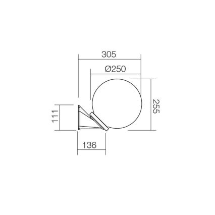 Redo 9873 - Kinkiet zewnętrzny SFERA 1xE27/42W/230V IP44 białe