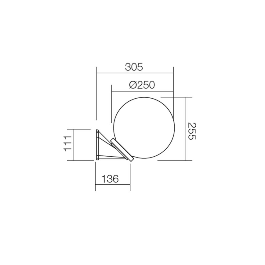 Redo 9873 - Kinkiet zewnętrzny SFERA 1xE27/42W/230V IP44 białe