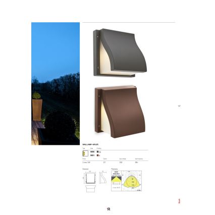 Redo 9891 - Kinkiet zewnętrzny BOOK 2xE27/15W/230V IP54