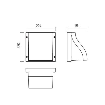 Redo 9891 - Kinkiet zewnętrzny BOOK 2xE27/15W/230V IP54