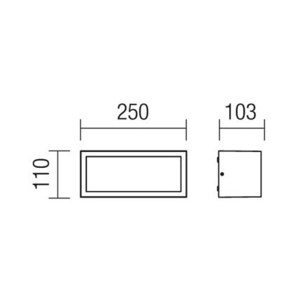 Redo 9899 - Kinkiet zewnętrzny BRICK 1xE27/23W/230V IP54