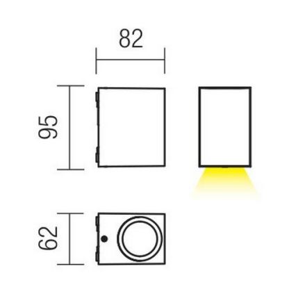 Redo 9907 - LED Kinkiet zewnętrzny BEAM LED/5W/230V IP54